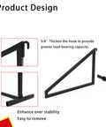 Heavy Duty 4 Pack Shipping Container Shelf Brackets Rock Solid Steel Rack Supports With Reinforced Stabilizer Bar For Garage Storage And Workshop Shelving Dead Simple Assembly showing enhanced hook width and triangle design.