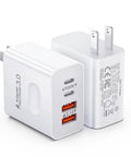 Two Pack 40W USB C Wall Charger All-in-One 4-Port Fast Charging Block With Dual USB C And USB A Ports Power Delivery 3.0 And Quick Charge Multiport Brick Wall Plug For IPhone 17 16 15 14 13 12 11 Pro Max Ipad Samsung, white