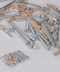 Heavy Duty Crib Hardware Screws Kit With M6 Hex Socket Head Cap Screws And Barrel Nuts, 40Pcs In 20, 40, 60 And 80mm Lengths Plus Allen Wrench, Ideal For Cribs, Cots, Baby Furniture And DIY Home Projects displayed on a surface.