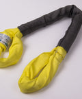 Yellow Two And A Half Inch Polyester Round Sling Eye To Eye Ten Foot Long Heavy Duty Built Tough 8400 Lb Vertical Rated 6700 Lb Choker