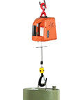 Heavy Duty Electric Hoist Winch 3 In 1 For Cranes With Massive 1100 Lbs Load Capacity And Pure Copper Motor, lifting a drum.