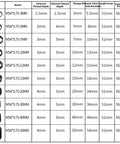 Chart showing M54x0.75 Length Extension Tube Aluminum Threaded Adapter sizes for astronomical photography, 3mm to 50mm stackable options.