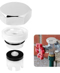Easy Install Vacuum Breaker Repair Kit For Outdoor Sillcock Valves Anti Siphon Frost Free Hose Bib Spigot Replaces VACVBKX1B ASSE 1019 A Durable Brass Cap And O Ring Plunger Seal Included, shown with components and installed example.