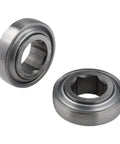 Set Of Two Heavy Duty Hex Bore Bearings Built Tough For Farm Grinds Corrosion Resistant Design Slides Into John Deere And Case Balers.