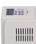 Close-up of beige Variable Frequency Drive Inverter for Industrial Motors, featuring digital display panel and controls.