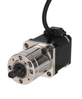 Geared Nema 17 Stepper Motor With Integrated Planetary Gearbox, metallic finish, black cable, ideal for 3D printer CNC DIY.