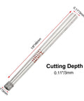 Side view of a diamond-coated drill bit with a long silver shaft, 1/8 inch diameter and 46 mm length.