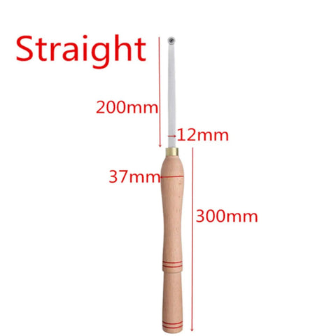 Straight carbide tipped wood turning lathe chisel, 300mm length, beech handle, part of Four Piece Carbide Tipped Wood Turning Lathe Chisel Set.