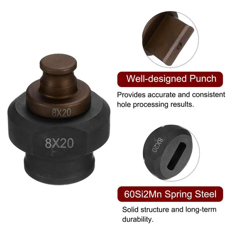 Well-designed punch die for Electric Hydraulic Hole Punch Die Kit With 820mm Reach For MHP-20 JP-20, 60Si2Mn steel, 8X20 marking