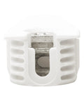 100 Pack Dead Reliable Cam Connectors For 19 Mm Panels With Ridge Drop In Cam Lock Nut Furniture Fasteners White Finish outriggers close-up view.