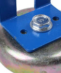 Close-up of Heavy Duty Magnetic MIG Welding Torch Holder Stand, featuring a blue metal bracket and strong magnet for secure attachment.