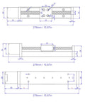 Heavy Duty Linear Stage Actuator With 200mm Stroke And T6x1 Lead Screw Stepper Motor Driven Rail Guide dimensions diagram