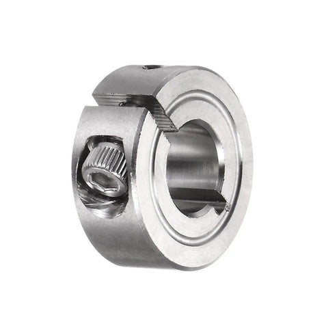Split Clamp On Shaft Collar 3/8 Bore 7/8 Inch Outer Diameter 11/32 Inch Width 304 Stainless Steel Rock Solid Set Screw Style Axle Collar