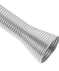 Close-up of a silver coil pipe for use with the Heavy Duty Coil Pipe Bender Kit For Copper And Steel Tubes.