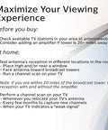 Instruction guide for Hover Amplified HD Digital TV Antenna For Long Range Reception And Top Of TV Mount No Fuss Install 4K 1080P VHF UHF