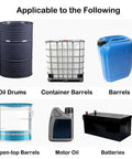 Heavy Duty Spill Containment Platform With Drain Outlet For Metal Steel Tray Safe Fluid Storage Chemical Spill Control And Industrial Use Polyethylene Tray That Is Reusable Anti Aging Fade Resistant Vibrant Colors Long Lasting Visibility Ideal For, showing various barrels and containers like oil drums, container barrels, and motor oil.