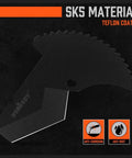Close-up view of SK5 steel blades for 2-1/2 Inch Ratchet PVC Pipe Cutter showing anti-corrosion and anti-rust features.