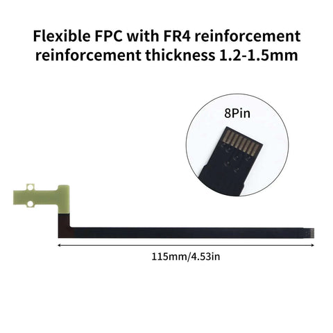 8-pin ribbon FPC cable for Feed Hall Board For A1 And A1 Mini 3D Printer Filament Sensor Replacement, 115mm length, FR4 reinforced