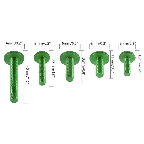 Panel Nuts 190Pcs Motorcycle Fairing Bolt Kit With Screws Washers And Nuts For GSR750 800MT MT03 Body Replacement Green Must Have Heavy Duty Stainless Steel Hardware For Fairings And Body Panels, green bolts in 16-40mm lengths