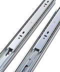 Ten Pairs Of 24 Inch Full Extension Drawer Slides With Ball Bearing Side Mount Low Noise Operation Half Inch Thick One Point Seven Seven Inch Wide Heavy Duty Hardware For Kitchen Cabinets Or Dressers showing close-up