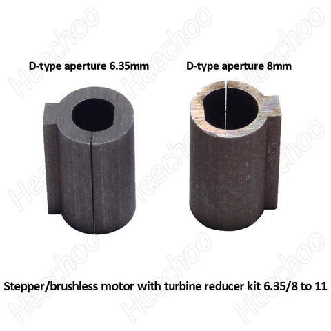 8Mm To 11Mm Shaft Sleeve Adapter For RV030 Worm Gear Reducer metal CNC sleeve for stepper motors, D-type apertures shown
