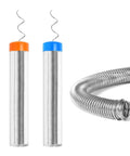 60/40 Rosin Core Solder Wire 0.8mm and 1.0mm for electronics repair shown in spool and uncoiled form