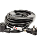 Heavy Duty 50 Amp 250 Volt 10-50P To 10-50R Electric Range Extension Cord, 20 Feet, coiled with nickel plated brass terminals.
