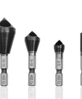 4Pc M35 Cobalt Countersink Bits 90 Degree Set For Metal Stainless Steel Wood Workhorse Quality showing four sizes from 1-15mm