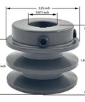 Double Groove V Belt Pulley 2.25 Inch Outside Diameter Cast Iron Sheave For A AX 3L 4L V Belts 7/8 Bore 2AK2278 detailed view