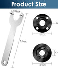 Badass 9 Piece Angle Grinder Tool Kit Featuring Heavy Duty Steel Flange Lock Nut Spindle Wrench for 5 8 11 Threads, 5.1 inch wrench and black flanges shown.