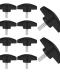 Rock Solid Microphone Stand Thumb Screws Decked Out With Tee Wing Knobs And Heavy Duty Clamping Hardware for easy hand tighten use.