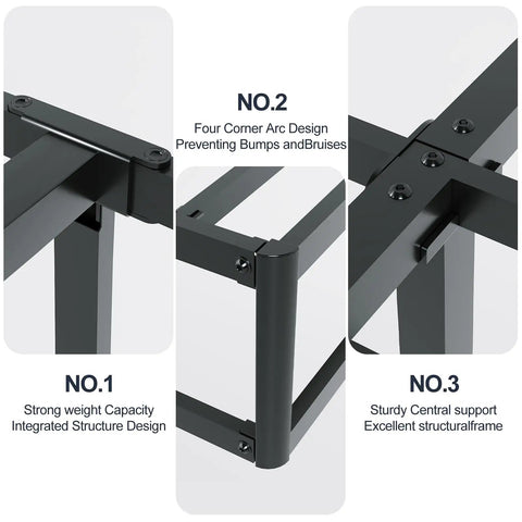 Heavy Duty Twin Bed Box Spring With Noise Free Metal Frame And Thick Fabric Cover For Memory Foam And Innerspring Mattresses Quick Snap Together Assembly showing sturdy metal frame construction.