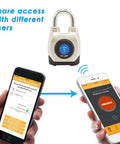 4th Gen Outdoor Heavy Duty Beefed Up Smart Padlock Weatherproof Rugged Design For Commercial Use With Bluetooth And NFC Connectivity Ideal For Gates Storage Rooms Warehouses And Lockers Durable Metal Housing 2 Pack