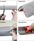 Instructions showing Easy Peel And Stick Yellow Heavy Duty Rubber Wall Corner Guard Anti Collision Strip Self Adhesive Edge Protector.