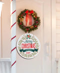 Christmas wreath with Six Pack 10 Inch Round Sublimation Door Hanger Blanks White Hardboard MDF Wood For Heat Press Printing