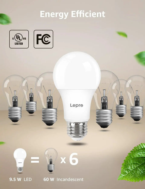 Best Value Dimmable LED Light Bulbs 60W Equivalent, 9.5W 800 Lumens Daylight White 5000K, A19 E26 Medium Base
