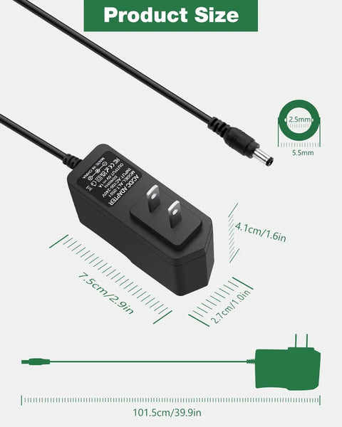 Universal 5V 1A DC Power Supply Adapter From 100-240V AC To 5V Output With 5.5x2.5mm Barrel Tip black wall charger dimensions