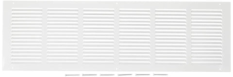 White Return Air Grille Duct Cover For Ceiling And Wall 30 By 8 Opening Built To Last With Durable Steel Construction And Powder Coated Finish Easy Airflow From Half Inch Spaced Fins At 40 Degrees Sidewall Or Ceiling Mount 1 Pack