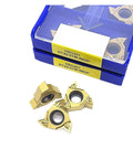 Hard Steel Turning Inserts 10Pc Pack With RT22.01W RT16 01W N60P G60P YBG201 Coated Carbide Tool For Thread Turning And Finishing Long Life Fast Cut Low Friction Superior Wear And Heat Resistance, blue case with inserts