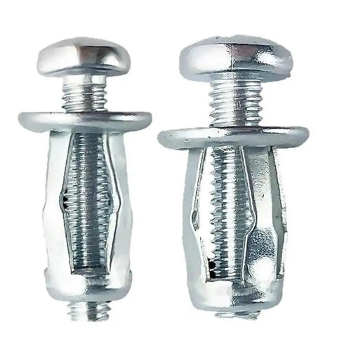Get That Heavy Duty 60 Piece M5 And M6 Rivet Nut Insert Tool Set With Locking Structure For Solid Steel Threaded Jack Nuts And Dowel Fixtures To Bolt Up Hollow Panels Smoothly Without Rattling. M5 M6 steel rivet nut inserts shown side by side