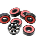 8 Piece Dope Set Of 608RS Black Seal Bearings For Skateboard And Scooter High Speed 2RS Shielded Ball Bearings Kit ILQ11 Quiet Smooth Ride For Heavy Loads And Long Lasting Performance. Red shielded 608RS ball bearings for skateboard and scooter