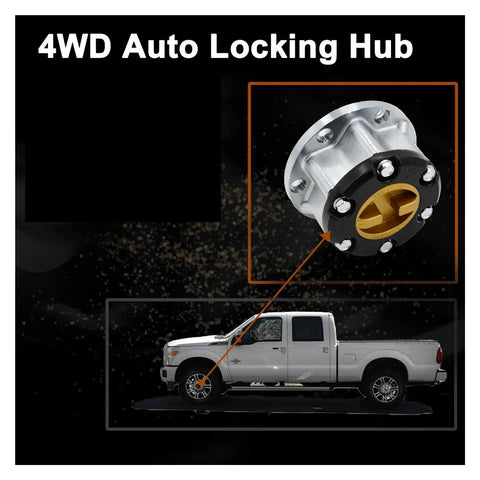 Heavy Duty 26 Spline Alloy Free Wheel Locking Hubs compatible with Suzuki Samurai, close-up of locking hub with silver and black finish.