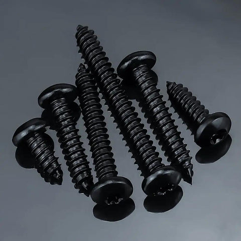 50 Pack Black Torx Pan Head Sheet Metal Screws 304 Stainless Steel, various sizes, durable, heavy duty fasteners for tough jobs.