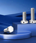 Three M12x35 304 stainless steel hex head bolts with holes for safety wire