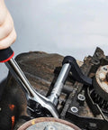 Using 2 Pack Pry Bar Wrench Adapters Crowbar Adapters For Half Shaft Removal 3/8 Inch And 1/2 Inch on rusty engine part