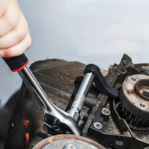 Using 2 Pack Pry Bar Wrench Adapters Crowbar Adapters For Half Shaft Removal 3/8 Inch And 1/2 Inch on rusty engine part