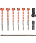 Top Shelf Forstner Bit Set Including Centering Hole Saw Cutter And Wood Drilling Tools For Smooth Plywood Projects with six bits.