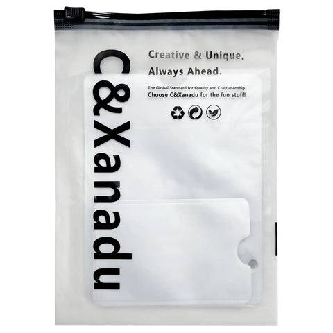 Clear packaging of RFID Blocking Sleeve Anti Theft For 4 Credit Cards And 2 Passports Wallet Pocket Travel Safe, showcasing product design.