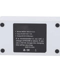 Label details on the bottom side of the Three Bay Drone Battery Charger Hub With Fast 35W Dual Charging designed for Mini 3, 4, and Pro.