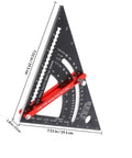 Pro Grade Adjustable Aluminum Triangle Ruler With Imperial Scale 7-Inch Woodworking And Carpentry Square, side view